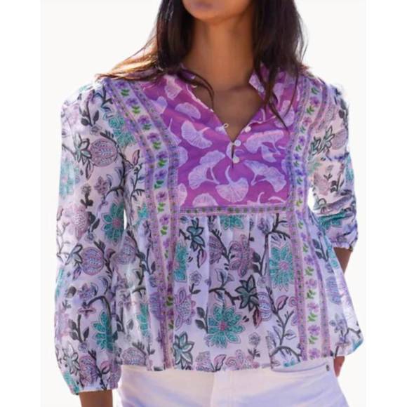 NEW BELL BY ALICIA BELL michelle top in mixed prints - Picture 1 of 3